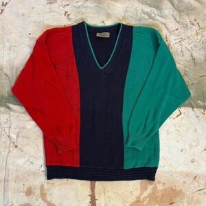 Vintage 90s MultiColored Knit Sweater  Size Large